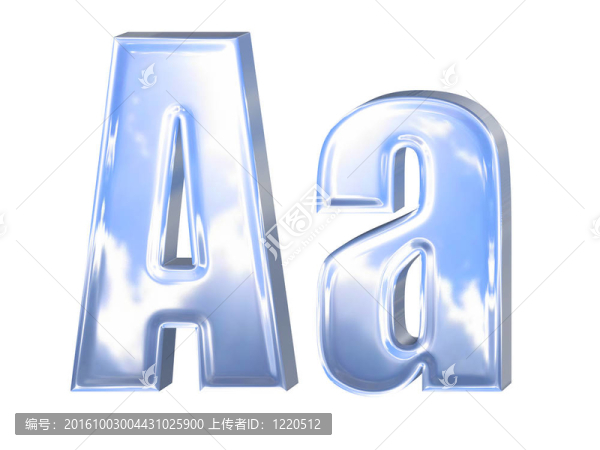 帶有藍色天空反射的金屬字母字體符號