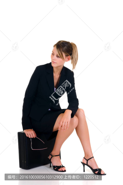 沉思的女商人