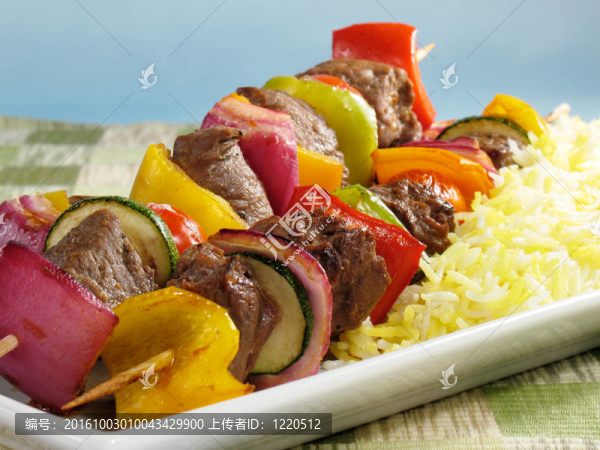 牛肉串燒Saffron,Rice