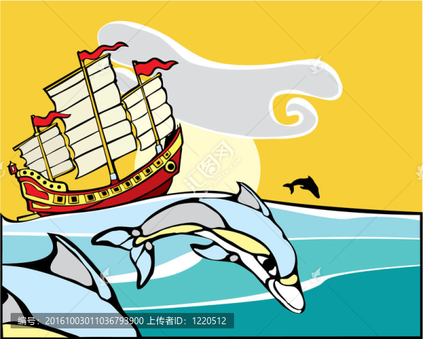 中國(guó)垃圾與海豚。