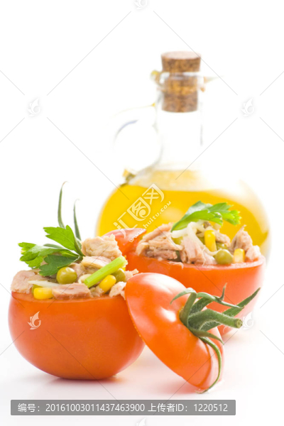 金槍魚(yú)釀番茄芹菜玉米豆