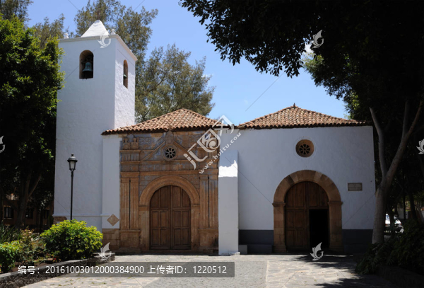 在Pajara的教堂。加那利群島的富埃特文圖拉島島；西班牙