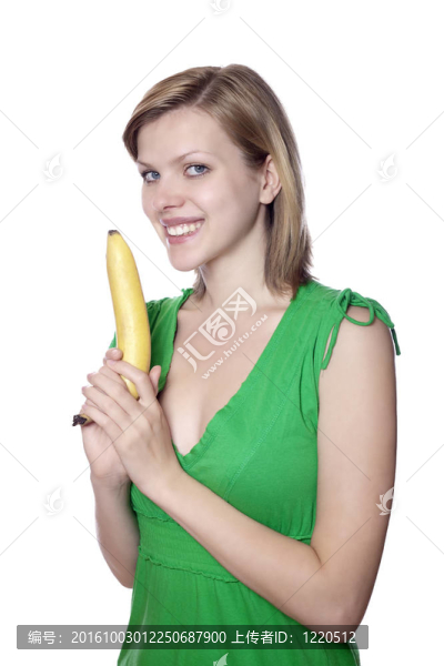 女孩把香蕉當(dāng)槍