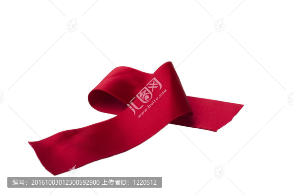 白色孤立的紅絲帶
