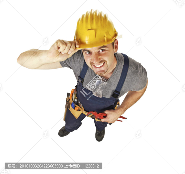 微笑的手工工人