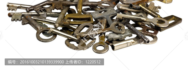 白色背景上的古董骷髏鑰匙2