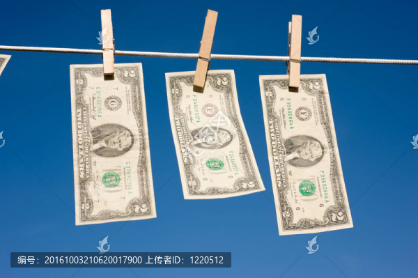 兩美元鈔票上的晾衣繩
