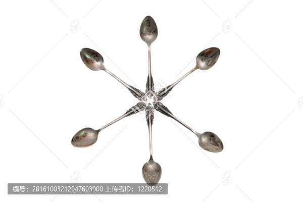 六尖星的銀匙孤立