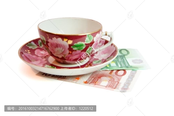 歐元票據(jù)上的茶服務(wù)