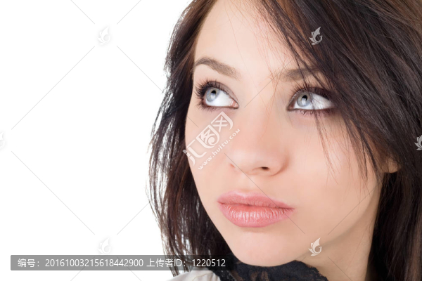 美麗的年輕女人的肖像。分離