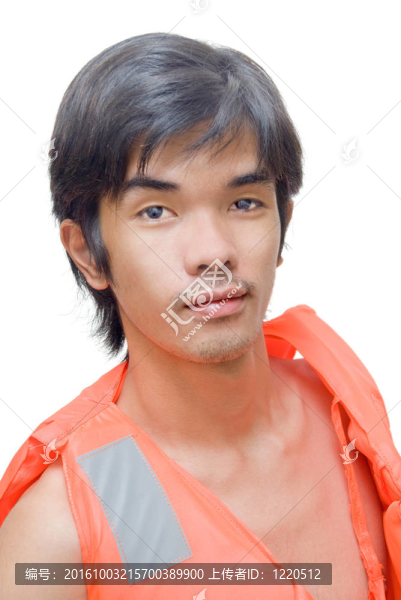 亞洲的救生員的肖像
