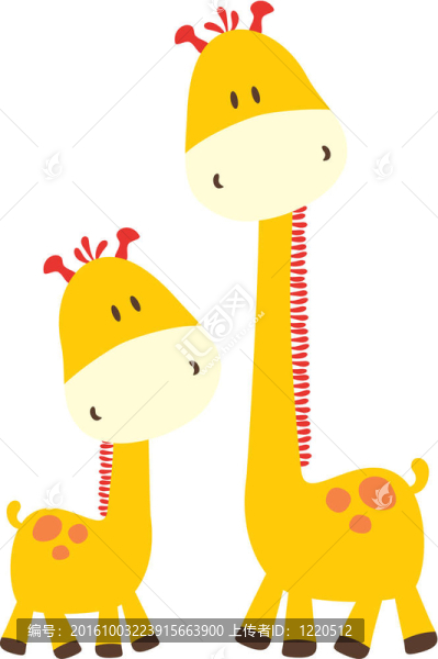 幼稚的長(zhǎng)頸鹿和媽媽