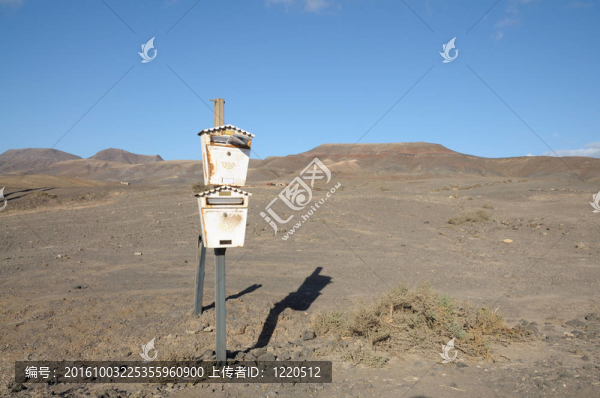 在加那利群島的富埃特文圖拉島島的郵箱；西班牙