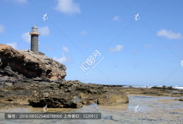 燈塔蓬德加迪亞加那利群島的富埃特文圖拉島島；西班牙；