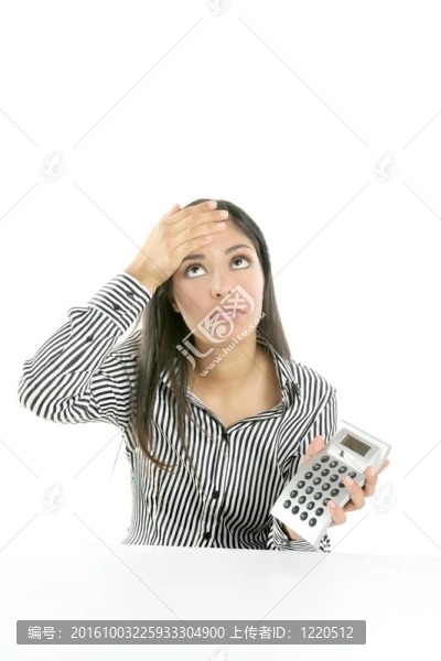 美麗的黑發(fā)女商人傷心的統(tǒng)計(jì)