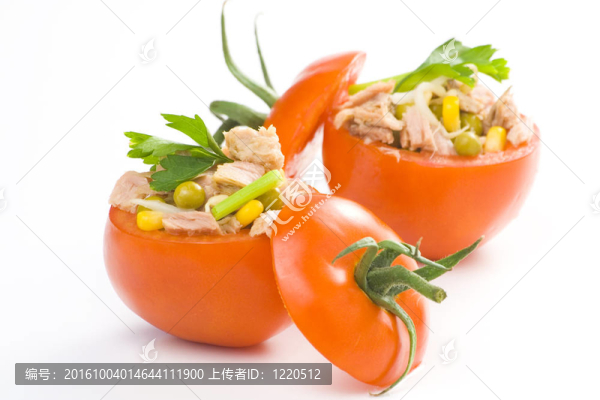 金槍魚(yú)釀番茄芹菜玉米豆