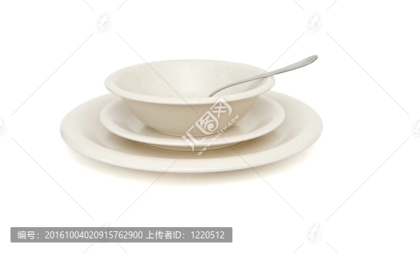 普通米色湯；餐盤和茶托