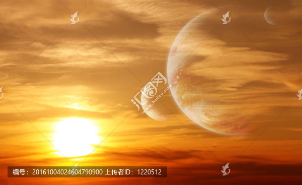 在陌生星球的日落