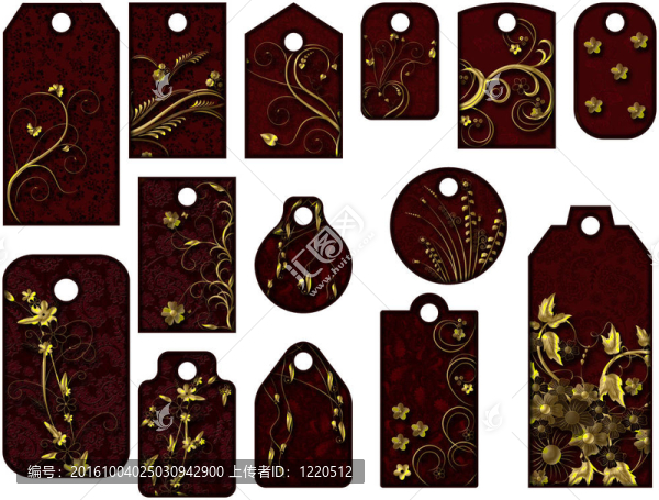 14個(gè)標(biāo)簽與金色的花朵