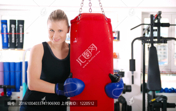 女性拳擊手。