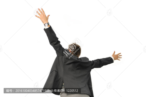 年輕和快樂的商人的戶外肖像