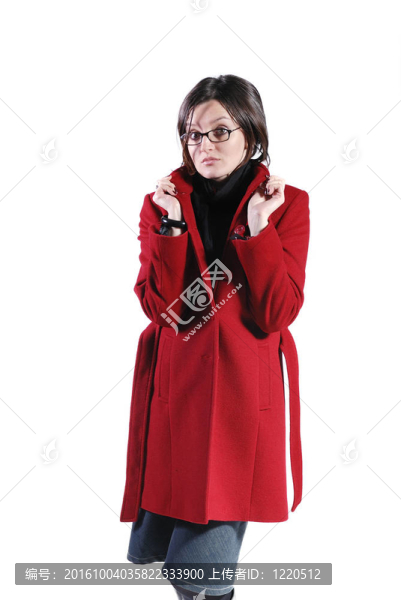 一個(gè)穿著冬裝的漂亮女人的畫像