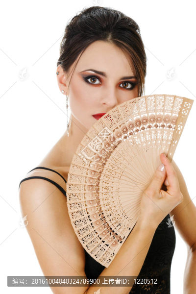 漂亮的女人與風(fēng)扇