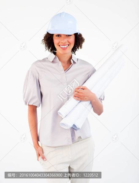微笑的建筑師女人控股計(jì)劃