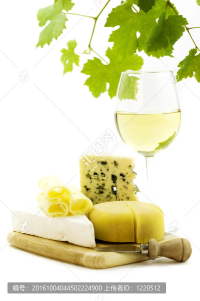 白葡萄酒和奶酪