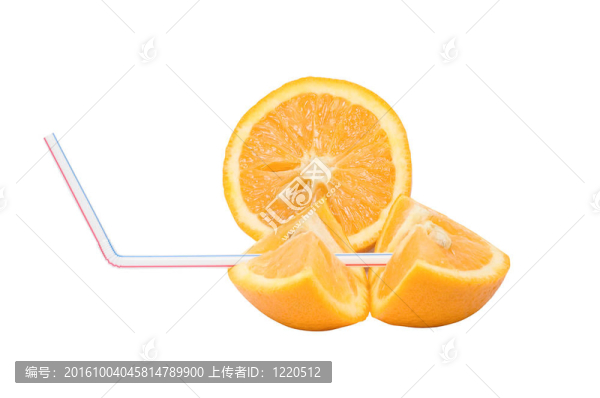 帶尾管的多汁橙子
