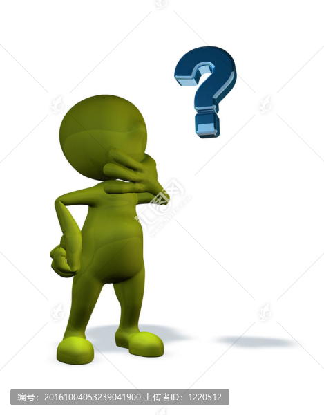 帶問號的三維渲染字符