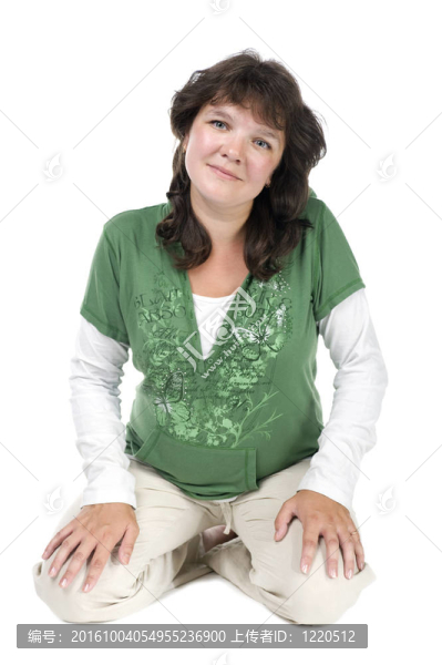 白色背景上的女人