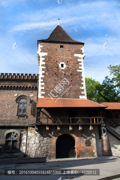 中世紀(jì)的城堡在Cracow