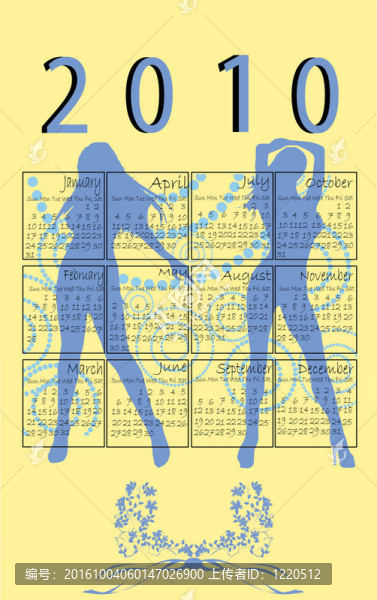 婦女剪影2010性感日歷；藝術(shù)