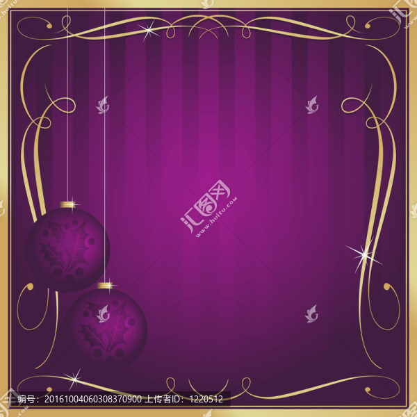 華麗的紫色圣誕卡或標(biāo)簽與復(fù)印室