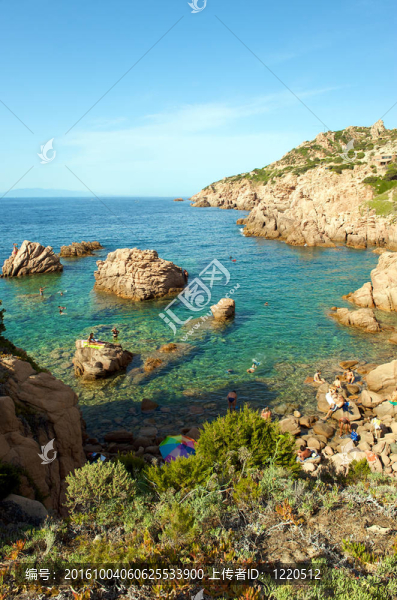 天堂海灘在撒丁島；意大利。歐洲。
