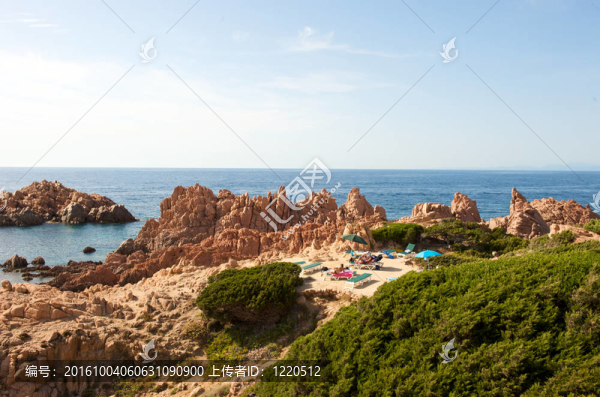 天堂海灘在撒丁島；意大利。歐洲。