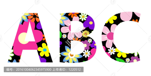 花字體ABC