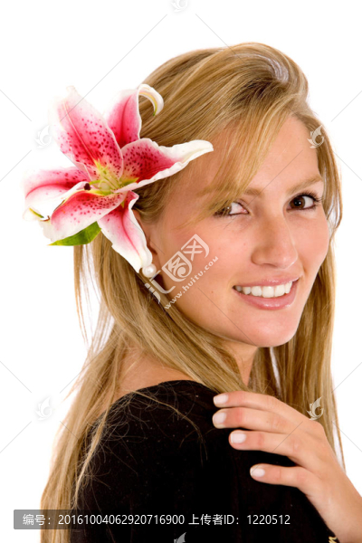 帶花的休閑女孩