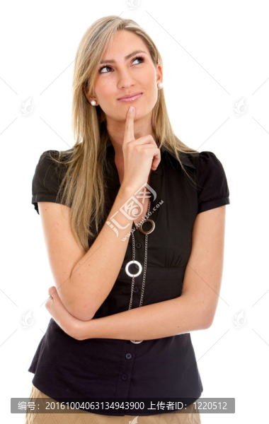 沉思的女商人