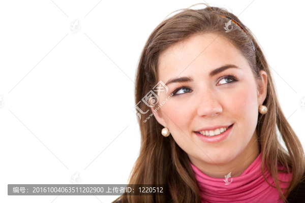 沉思的隨便的女人