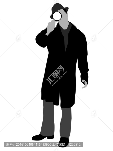 男子用放大鏡