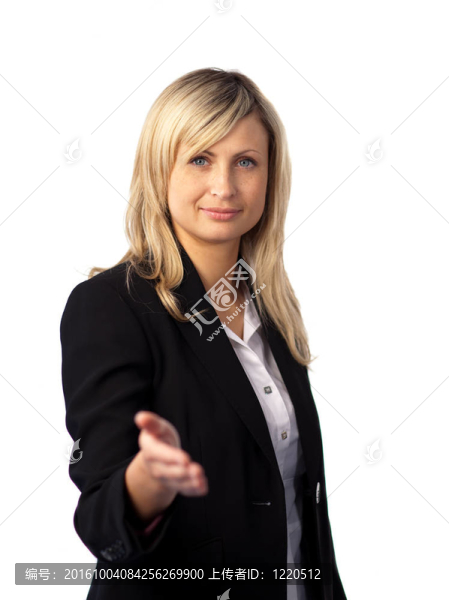 商業(yè)女性提供了一個(gè)歡迎的姿態(tài)