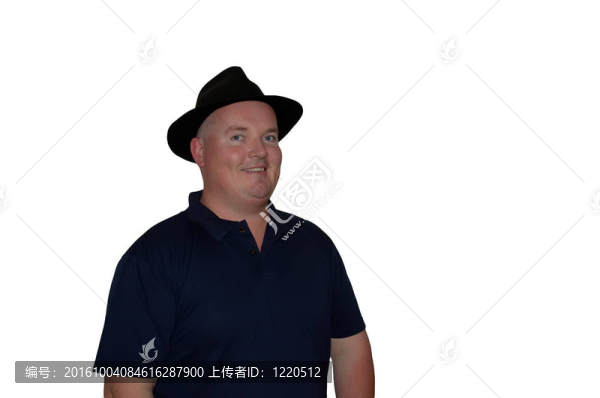 照片中年笑容超重肥胖男性隔離