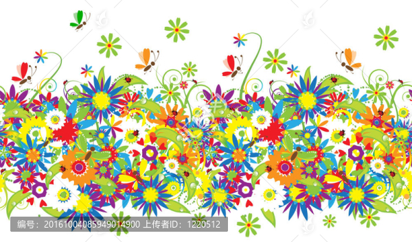 花花束；夏季插畫