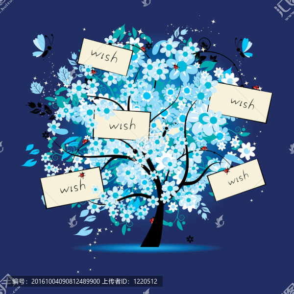 許愿樹花與卡為您的文字