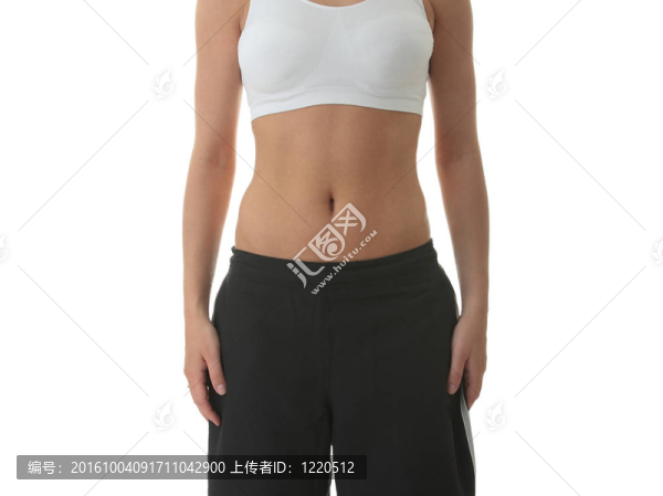 一個(gè)身體健康的年輕女人的腹部