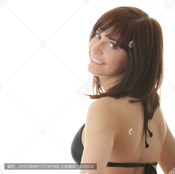 在比基尼幸福小女人
