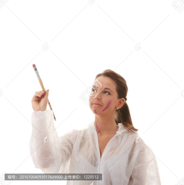 美麗的女藝人與紫羅蘭刷