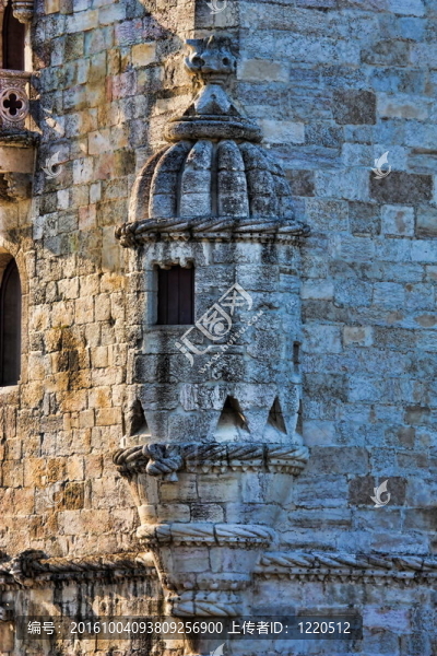 貝倫塔細(xì)節(jié)；lisbon；葡萄牙
